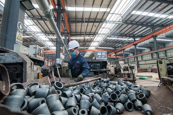 穆棱网架配件-锥头加工车间